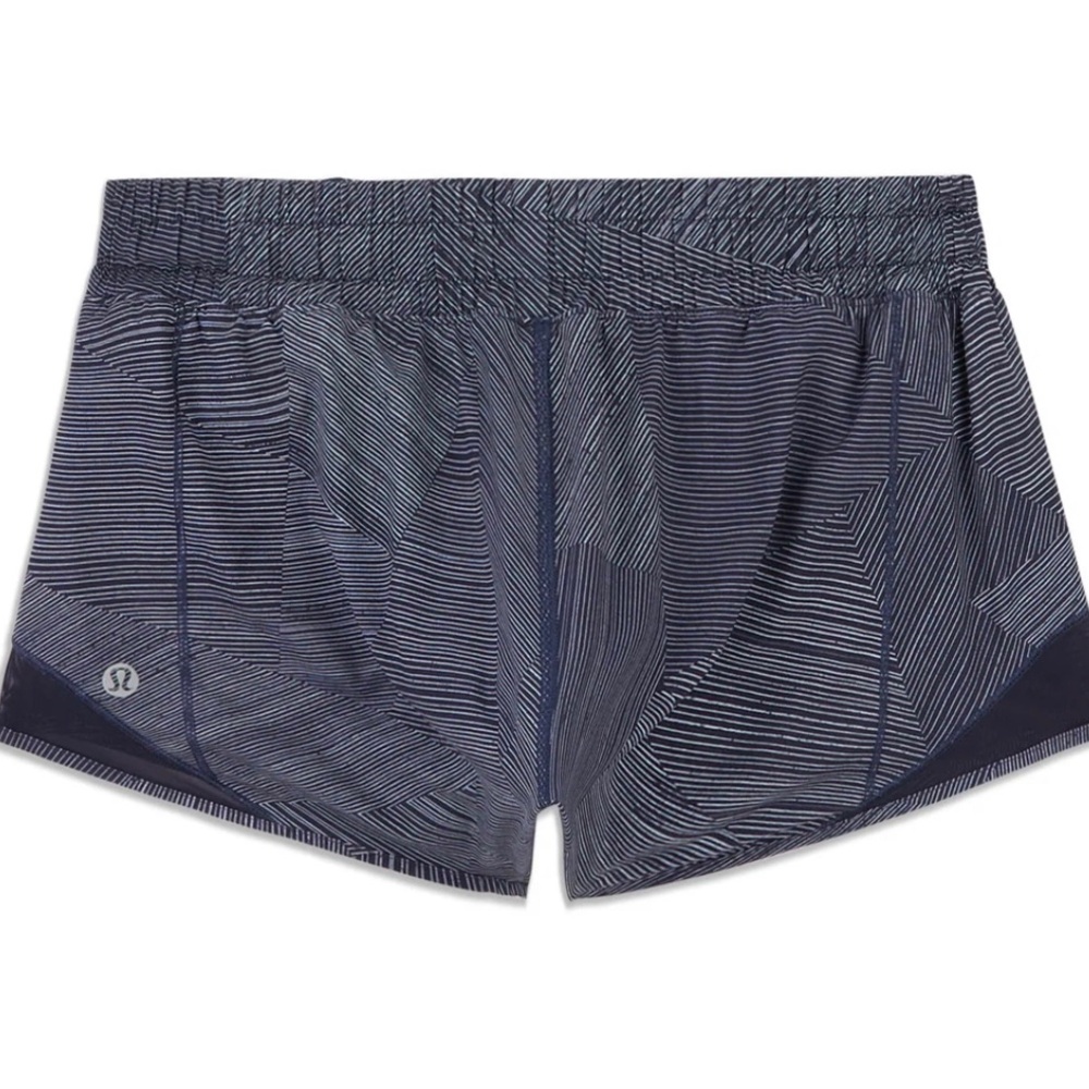 Lululemon hotty hot short - navy blue white geometric athletic shorts size 12
